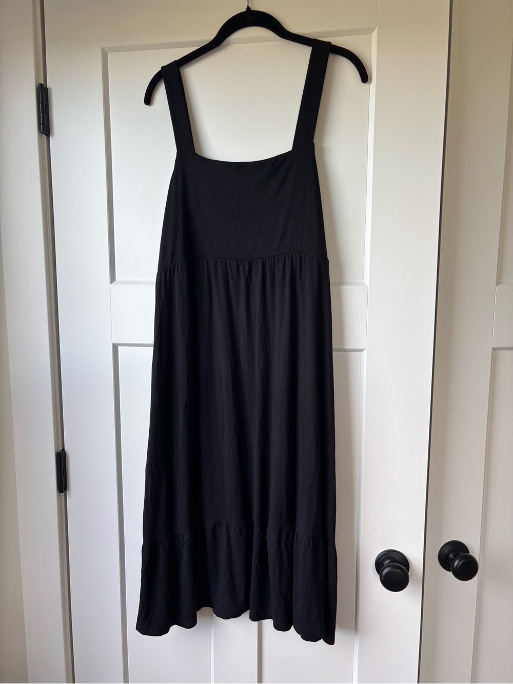 Maternity Black Square-Neck Dress